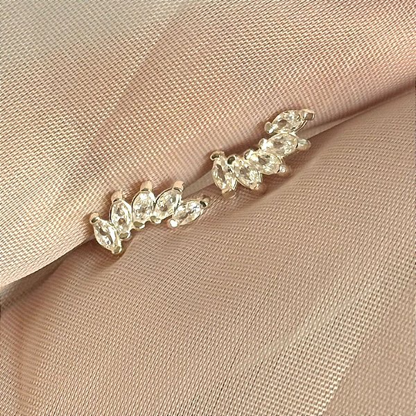Brinco Ear Cuff Em Prata 925 E Zirconias