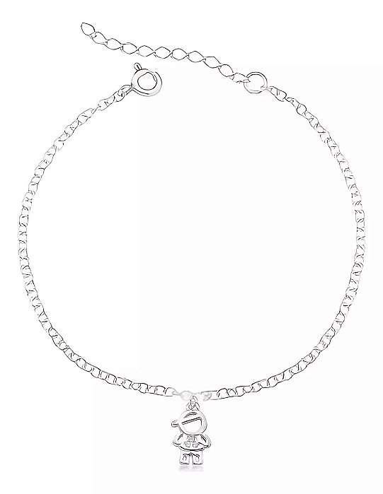 Pulseira Em Prata 925 Legítima Menino Com Zircônias