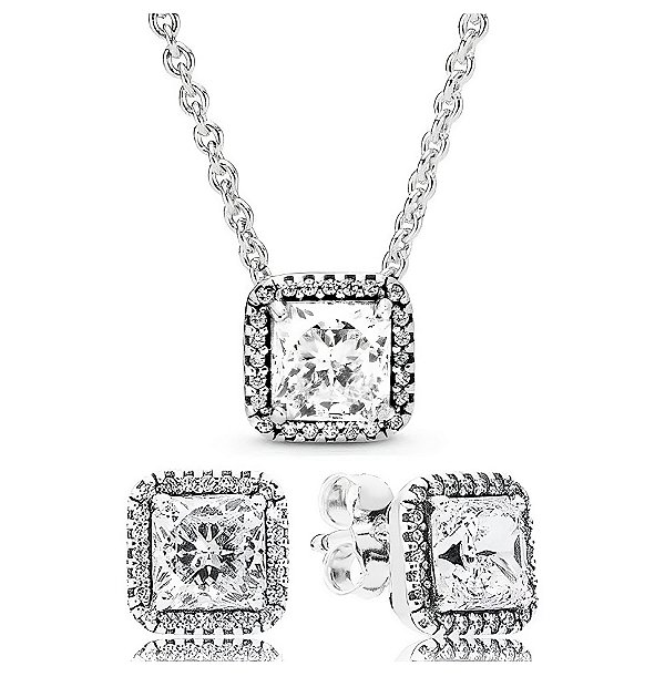 Conjunto Prata 925 Beleza Eterna Quadrado