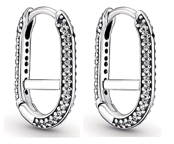 Argola Brinco Feminino Prata S925 Zircônias Único Links