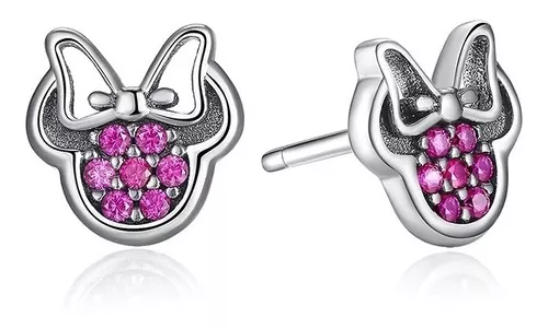 Brinco Minnie Em Prata 925 Com Zirconias
