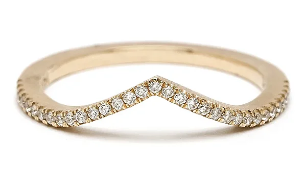 Anel Prata 925 De Lei Feminino Com Banho Ouro 18k Chevron