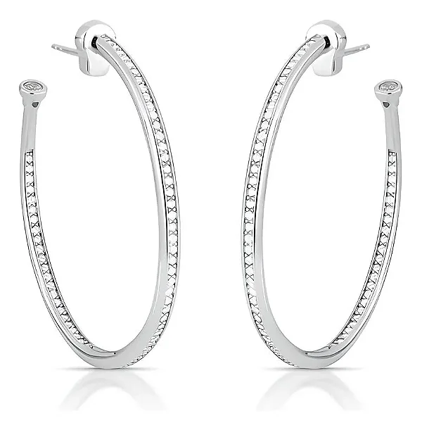 Argola Em Prata 925 E Zirconias