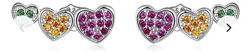 Brinco Ear Cuff Em Prata 925 E Zircônias Coloridas