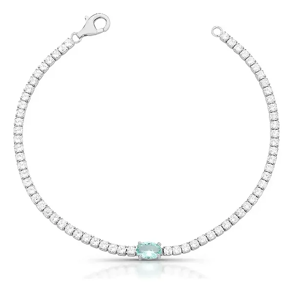 Pulseira Bracelete Prata 925 Legítima Cravejada Ródio