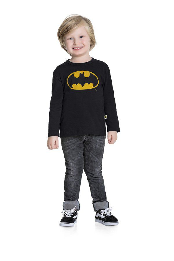 Camiseta Menino M/Longa Batman