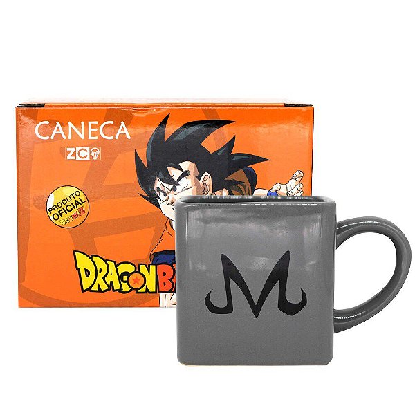 Caneca Dragon Ball Z Símbolos 3D Cubo Quadrada Oficial Toei