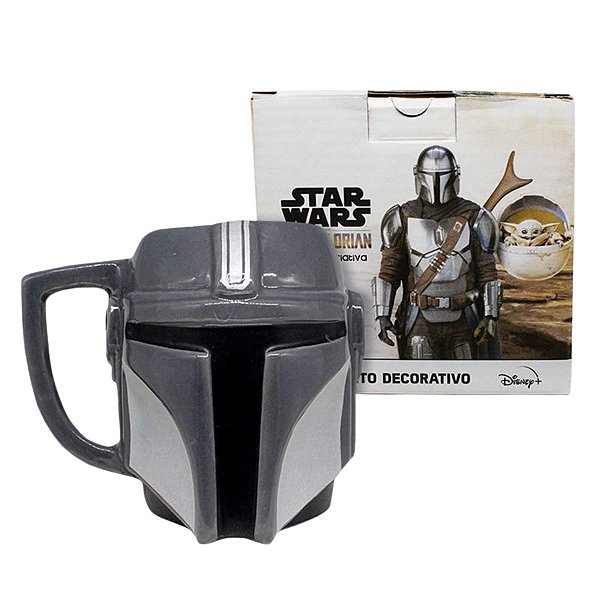 Caneca Mandaloriano 3D Porcelana 400 Ml Oficial Star Wars