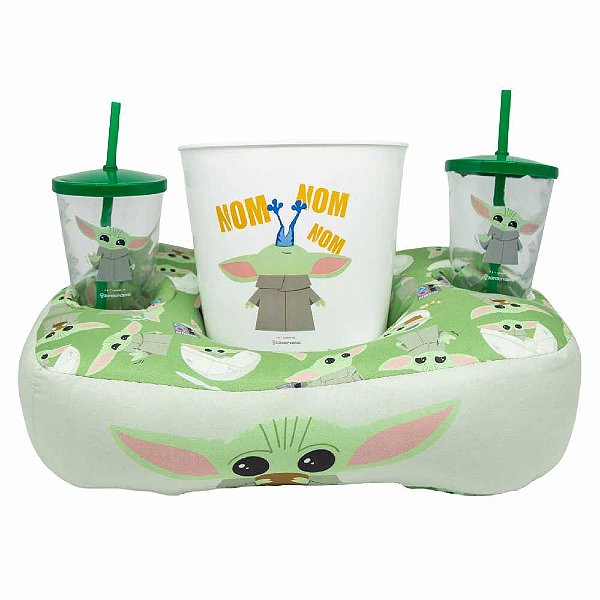 Kit Baby Yoda Almofada Balde Pipoca Copos Oficial Star Wars