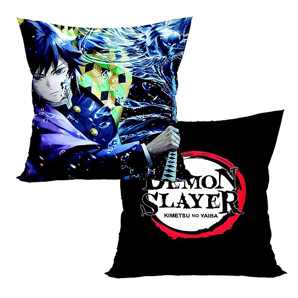 Almofada Demon Slayer Kimetsu No Yaiba Giyu Tomioka Hashira Da Água 40x40cm Aveludada