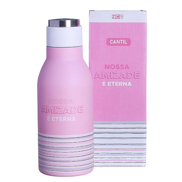 Garrafa Térmica Nossa Amizade É Eterna 6 Horas Parede Dupla Metal 400ML