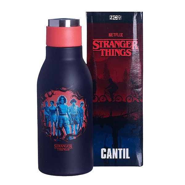 Garrafa Stranger Things Térmica 6 Horas Parede Dupla 400ML Oficial Netflix