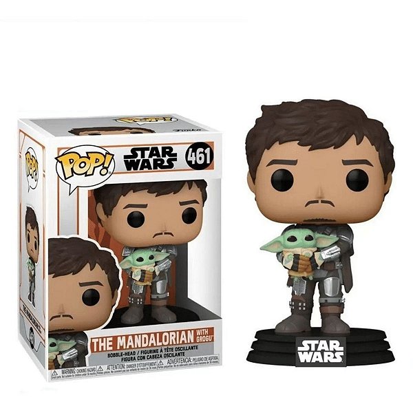 Pop Funko The Mandalorian Mandaloriano With Grogu Baby Yoda No Colo 461 Star Wars