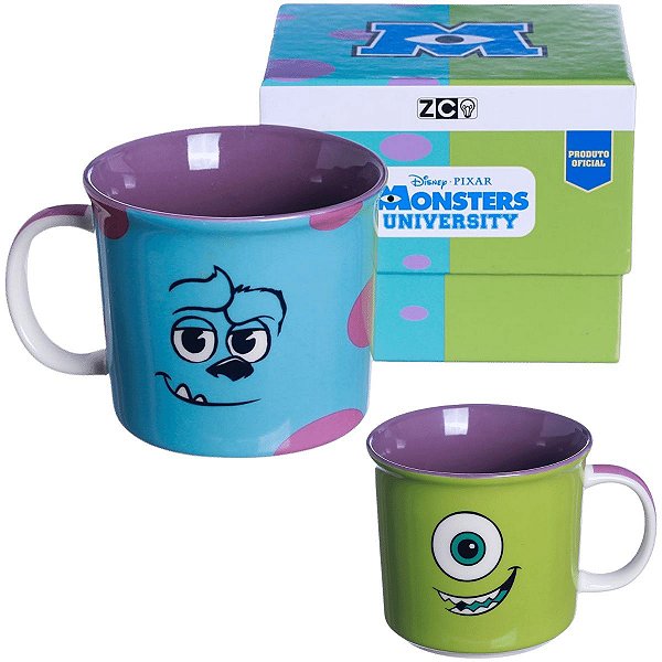 Caneca Sullivan e Mike Cerâmica + Caixa Multiuso Oficial Monstros S.A. Disney Pixar