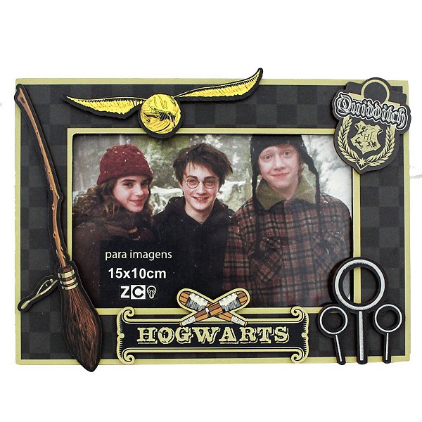 Porta Retrato Harry Potter Com Apliques Foto 15x10cm Oficial WB