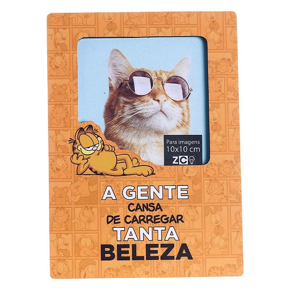 Porta Retrato Gato Garfield Laranja Para Foto 10x10cm Oficial Nickelodeon