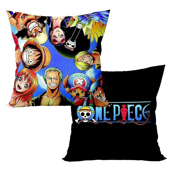 Almofada One Piece Luffy Roronoa Zoro Nami Sanji Aveludada Quadrada 40cmX40cm
