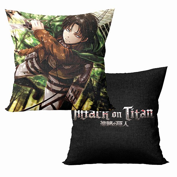 Almofada Levi Ackerman Attack On Titan Ataque dos Titãs Aveludada 25x25Cm