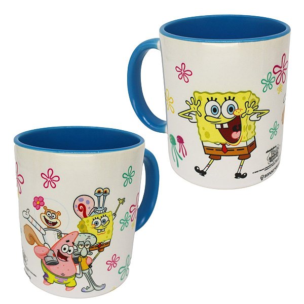 Caneca Bob Esponja e Patrick Colegas Amigos Melhores Amigos