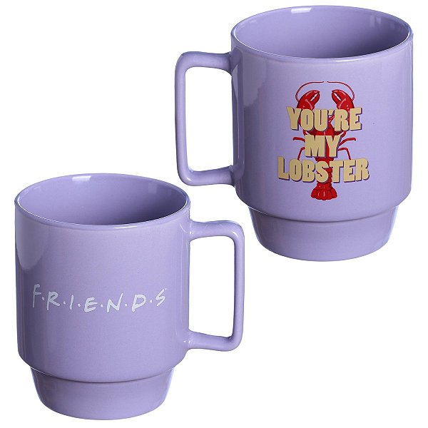 Caneca Friends Lagosta Empilhável Porcelana 400ML Oficial WB