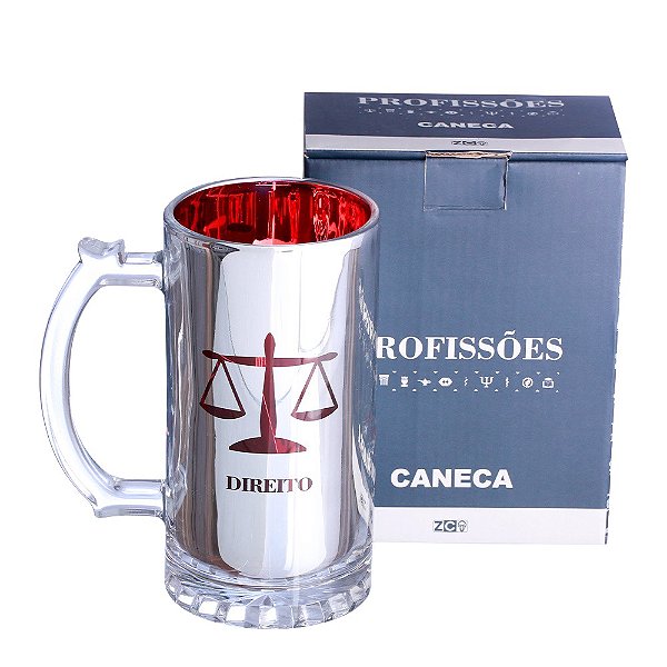 Caneca Profissões Direito Chopp De Vidro Eletrostática 450ml
