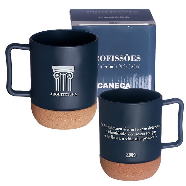 Caneca Profissão Arquitetura Arquiteto De Vidro 350ml Com Base De Cortiça Porta-Copo