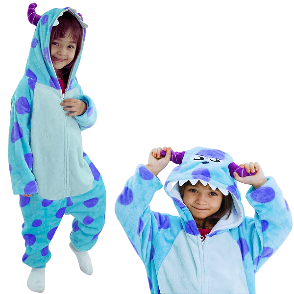 Pijama Feminino Kigurumi Fantasia Cosplay Pelúcia Confortável