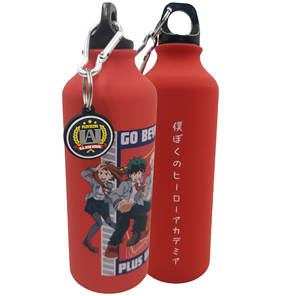 Garrafa My Boku No Hero Academia Com Mosquetão 500ML Oficial