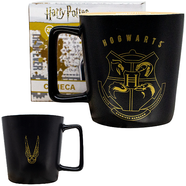 Caneca Hogwarts Pomo De Ouro Cerâmica Oficial Harry Potter