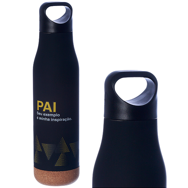 Garrafa Térmica 6 Horas Pai Inspiração Emborrachada 500ML