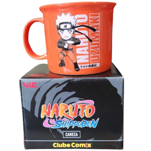 Caneca Naruto Uzumaki Cerâmica Laranja 280ml Oficial VIZ