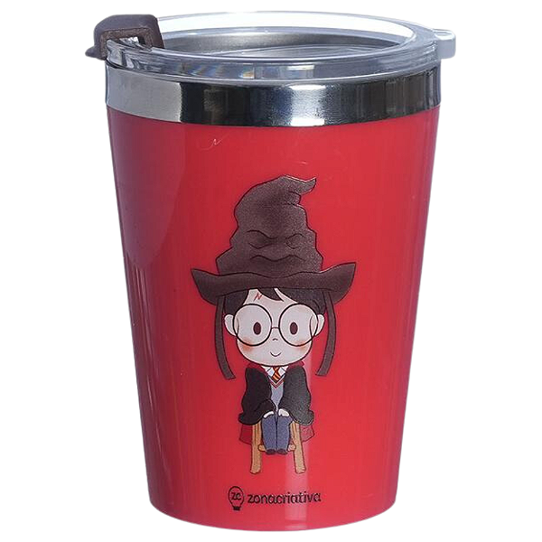 Copo Harry Potter Cute Quente Gelado 300ml Com Tampa Oficial Warner Bros.