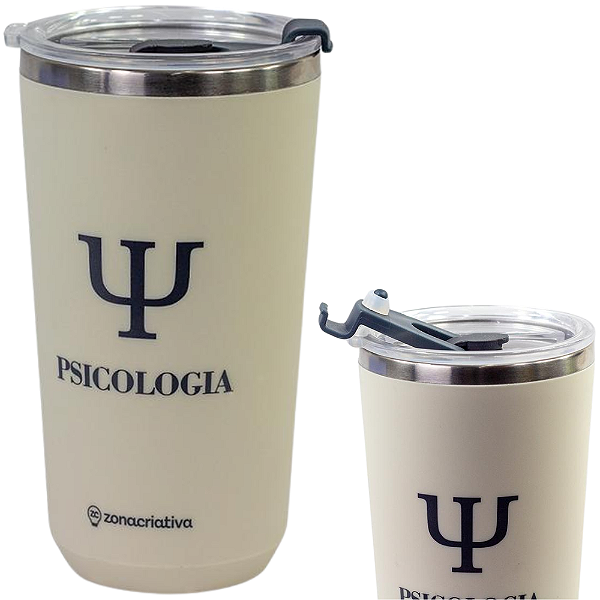 Copo Psicologia Profissão Psicólogo Psicóloga Térmico Quente Gelado 500ml Com Tampa