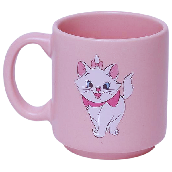 Mini Caneca Gata Marie Rosa Café Expresso Empilhável Cerâmica 100ML Oficial Disney