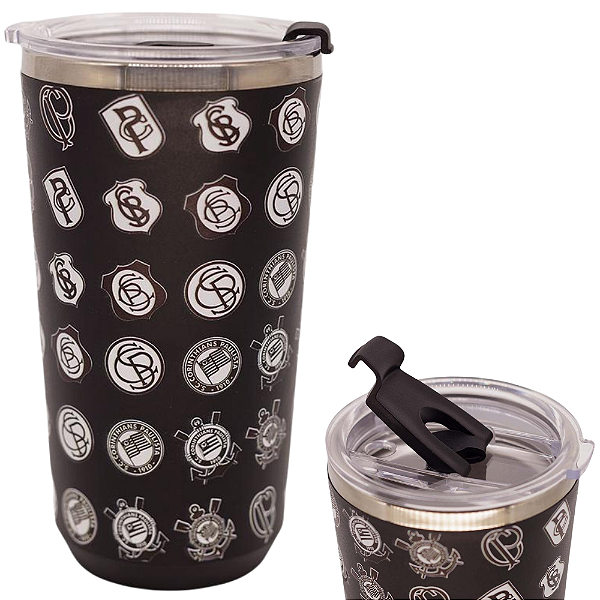 Copo Corinthians Térmico Quente Gelado 500ml Com Tampa Oficial Timão