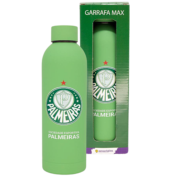 Garrafa Palmeiras Térmica 6 Horas Quente Gelada 600ml Oficial Verdão Porco