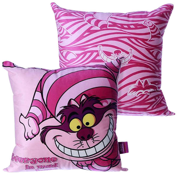 Almofada Gato Risonho Aveludada 40x40cm Oficial Alice No País Das Maravilhas Disney