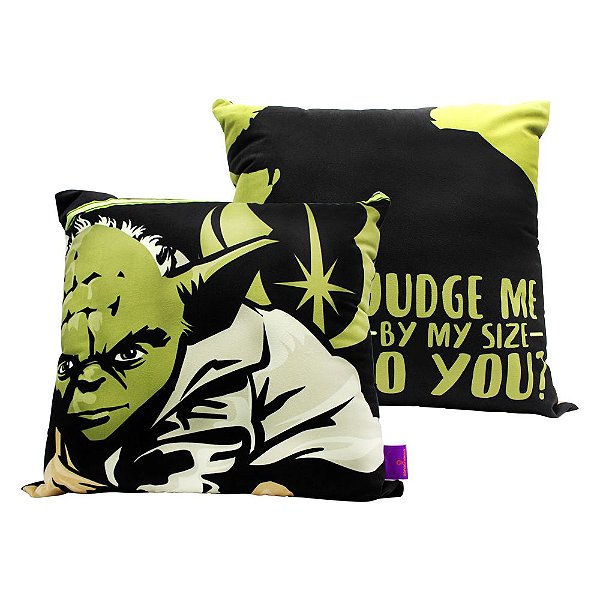 Almofada Mestre Yoda Aveludada 40x40cm Oficial Star Wars