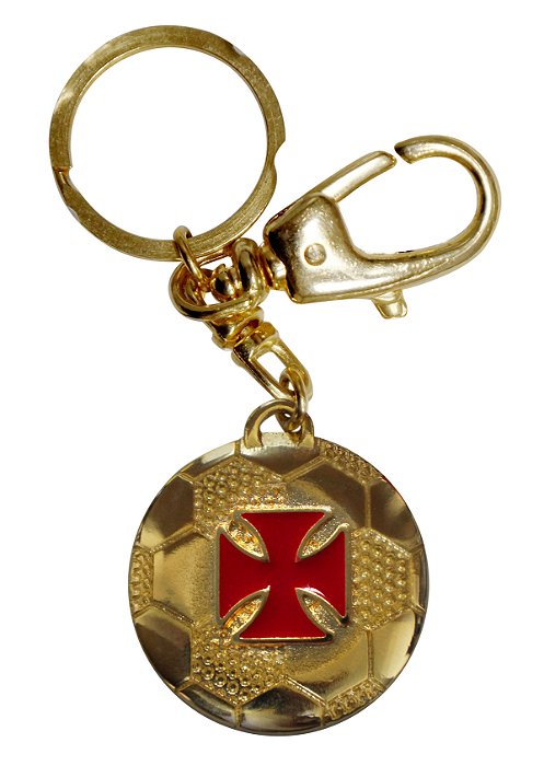 Chaveiro Vasco Bola de Ouro Metal Com Mosquetão - Oficial