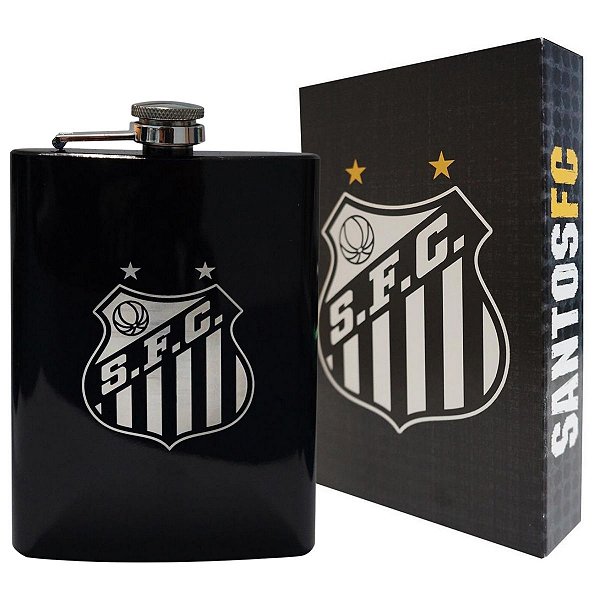 Cantil Santos Destilados Aço Inox Preto 220ml Oficial Peixe