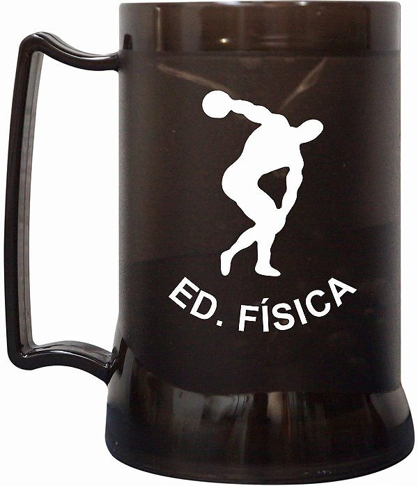 Caneca Educação Física Gel Congelante Preta 400 ML Brasão