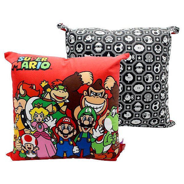 Almofada Super Mario Aveludada 40 x 40 CM Oficial Nintendo