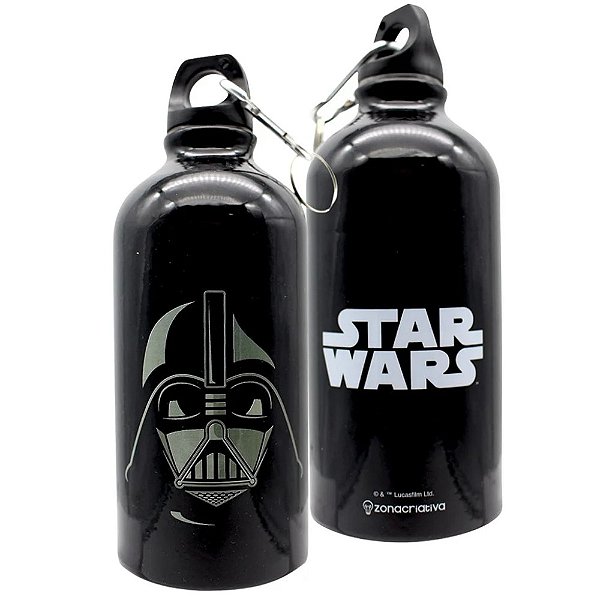 Garrafa Darth Vader Alumínio com Mosquetão Oficial Star Wars