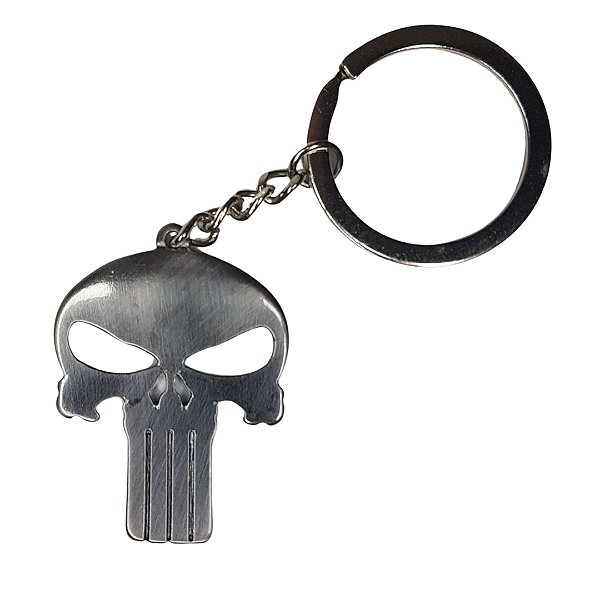 Chaveiro Punisher Caveira Vazada Em Metal