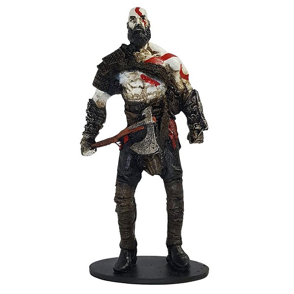 Estátua Kratos Com Machado Resina Realista 21cm God Of War