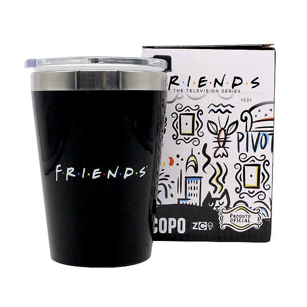 Copo Friends Semi-térmico Preto 300 ML Oficial Warner Bros