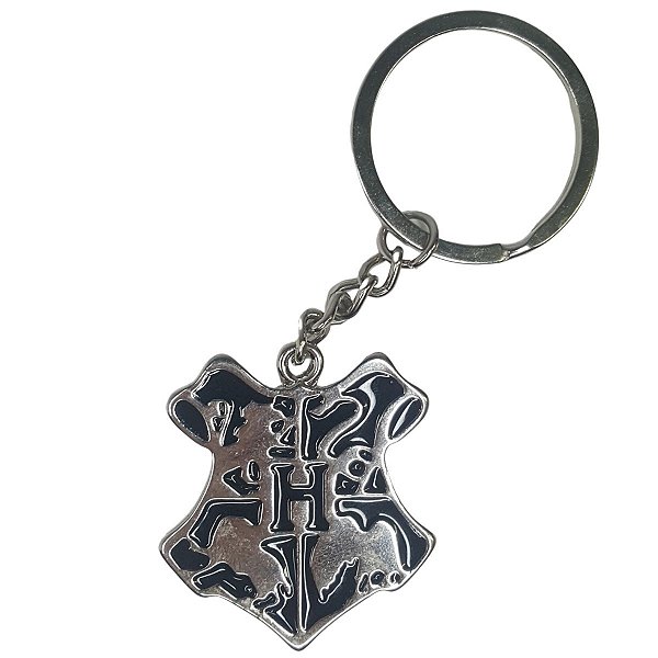 Chaveiro Brasão Hogwarts Preto Harry Potter Metal