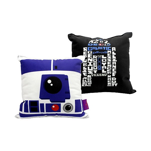 Almofada R2D2 R2-D2 Droide Aveludada 25x25 Oficial Star Wars