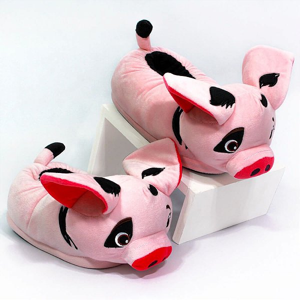 Pantufa 3D Porquinho Cor De Rosa