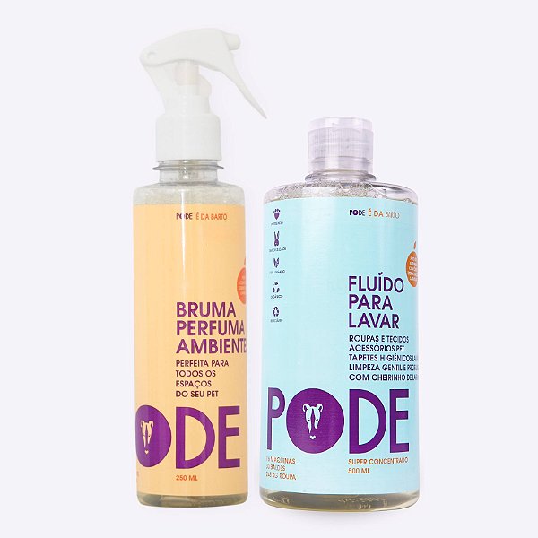 PODE - Kit Fluido Para Lavar + Bruma Perfuma Ambientes